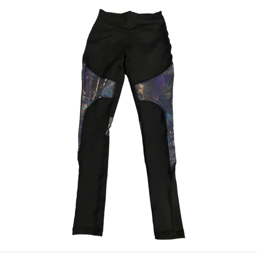 NWOT Style Reform Black Glitter Leggings Size Small